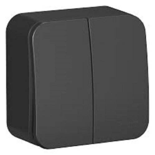 Выключатель накладной Systeme Electric Blanca 2-кл. антрацит фото Выключатель накладной Systeme Electric Blanca 2-кл. антрацит картинка